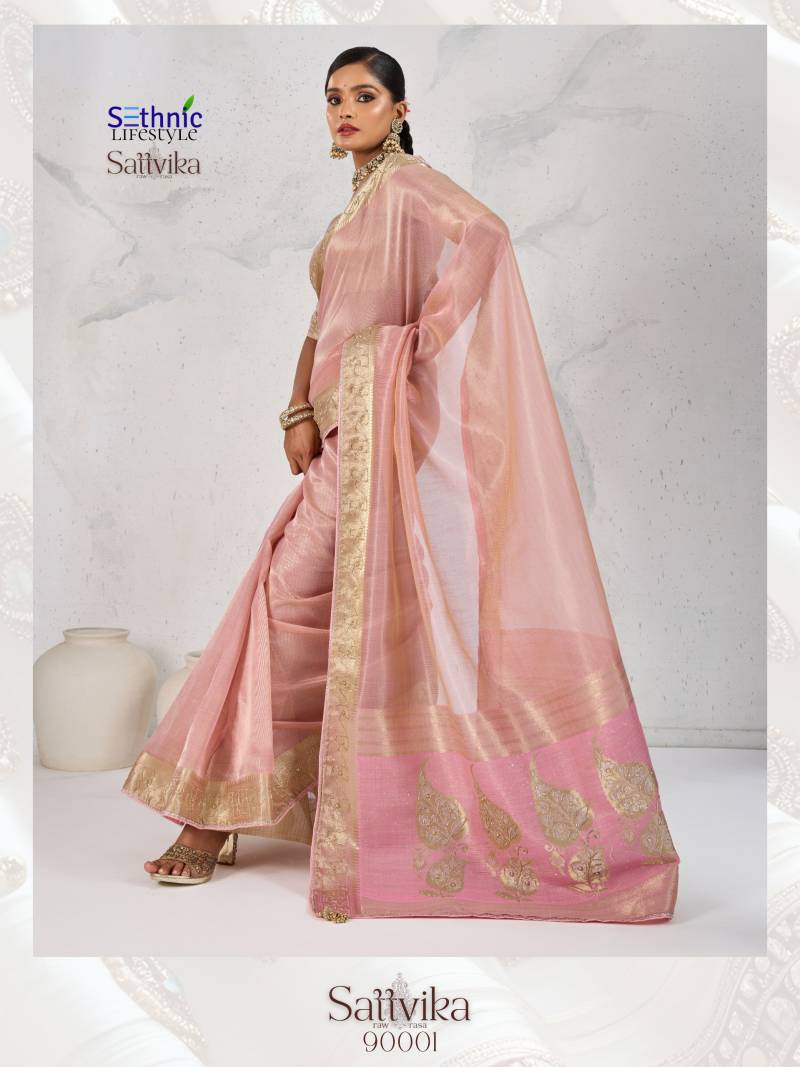 Sethnic Sattvika Tissue Linen With Woven Sarees