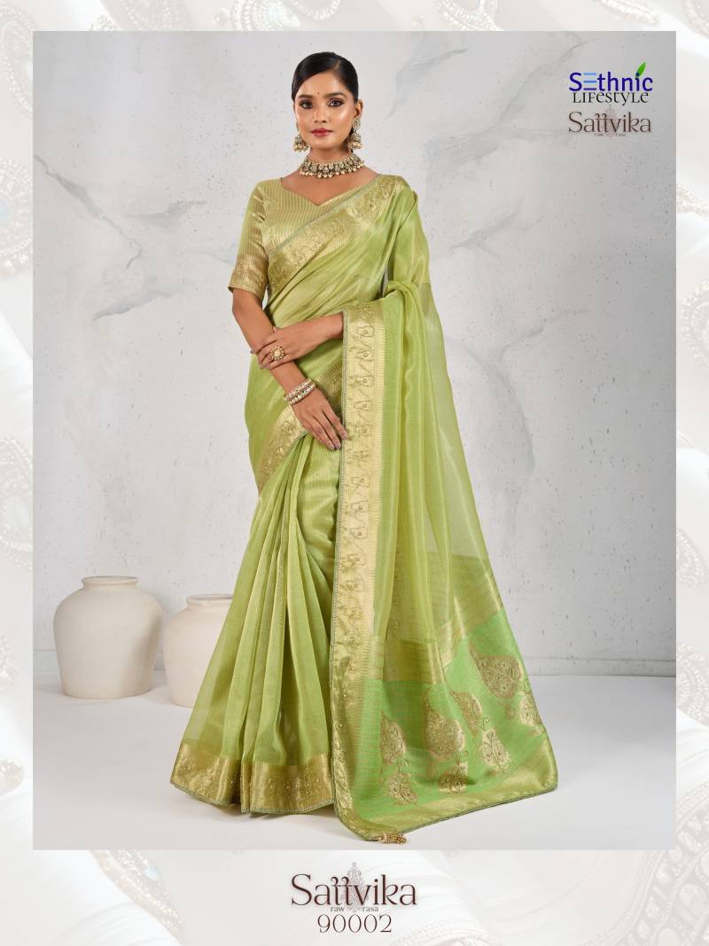 Sethnic Sattvika Tissue Linen With Woven Sarees