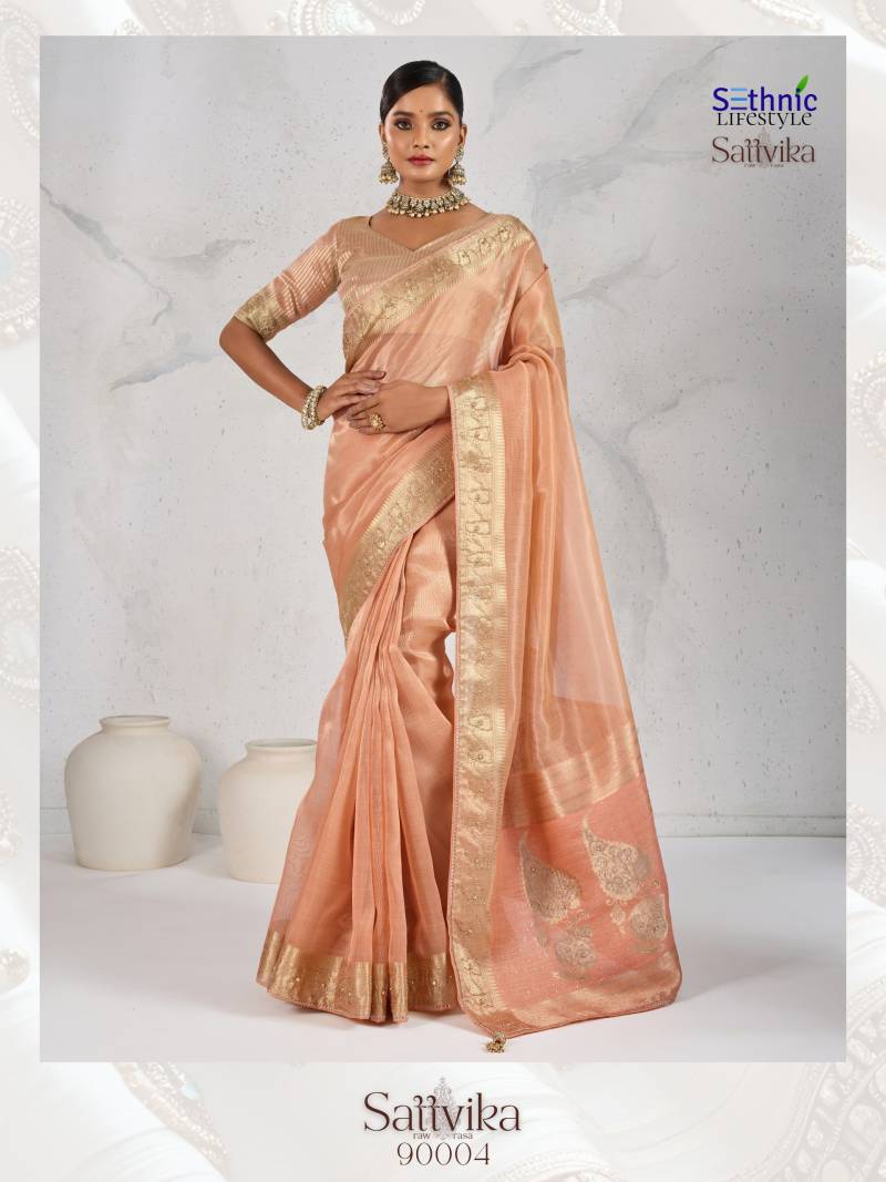 Sethnic Sattvika Tissue Linen With Woven Sarees