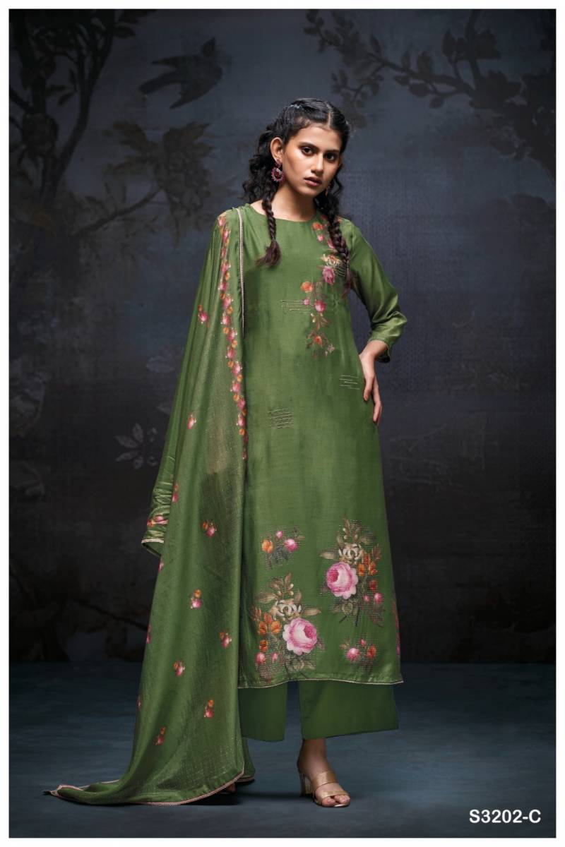 Ganga Fera Bemberg Silk Printed Salwar Kameez
