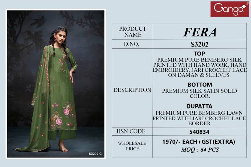 Ganga Fera Bemberg Silk Printed Salwar Kameez