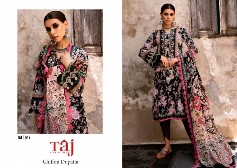 Taj 617 And 618 Cotton Dupatta Pakistani Salwar Suits