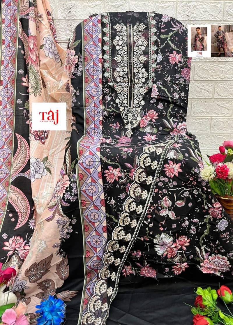 Taj 617 And 618 Cotton Dupatta Pakistani Salwar Suits