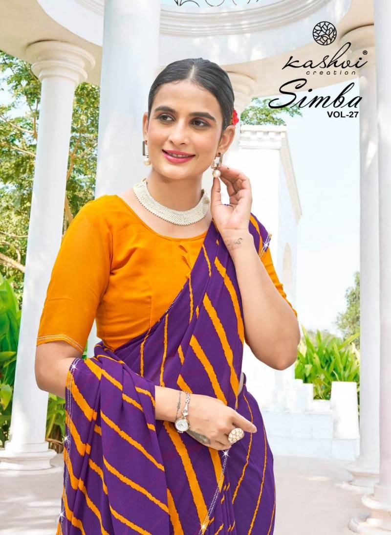 Kashvi Simba Vol 27 Georgette Lehariya Printed Saree