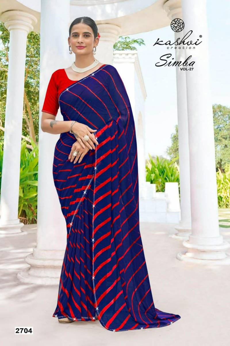 Kashvi Simba Vol 27 Georgette Lehariya Printed Saree