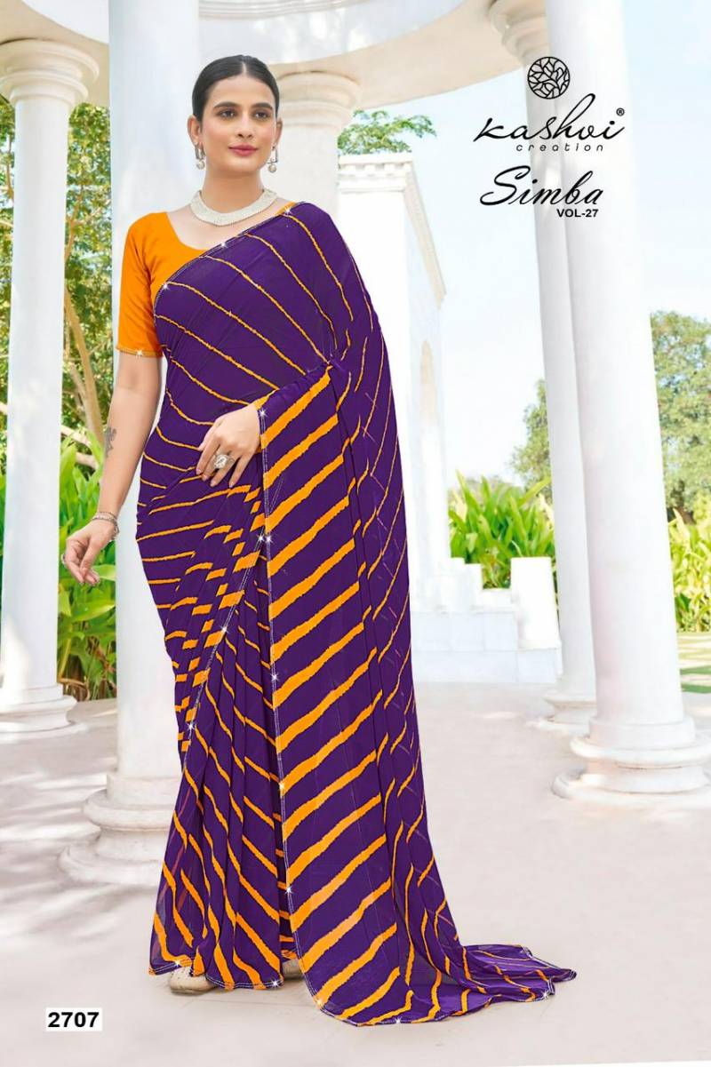 Kashvi Simba Vol 27 Georgette Lehariya Printed Saree
