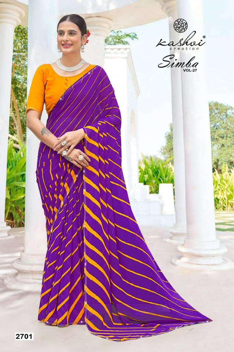 Kashvi Simba Vol 27 Georgette Lehariya Printed Saree