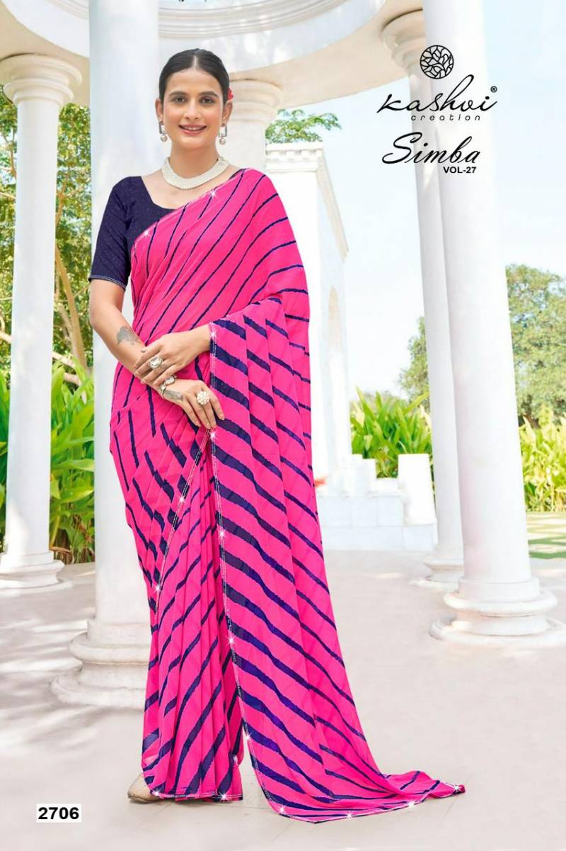 Kashvi Simba Vol 27 Georgette Lehariya Printed Saree