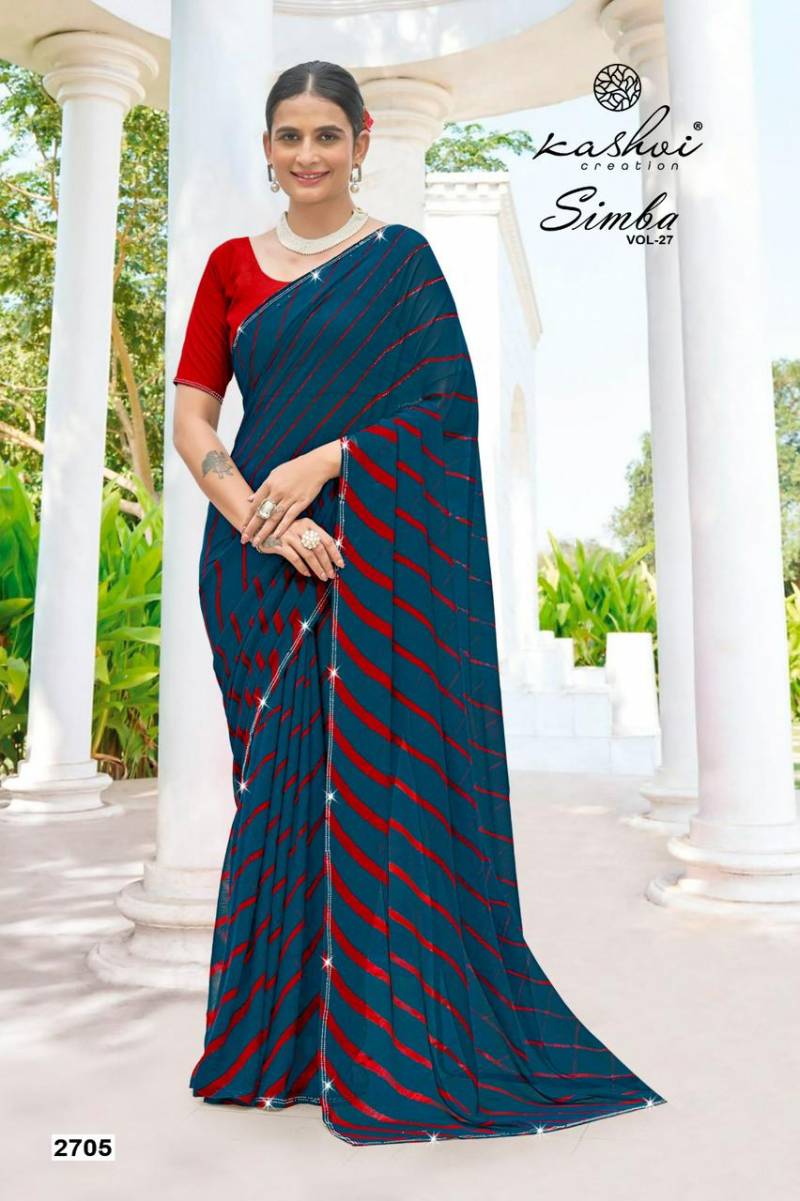 Kashvi Simba Vol 27 Georgette Lehariya Printed Saree