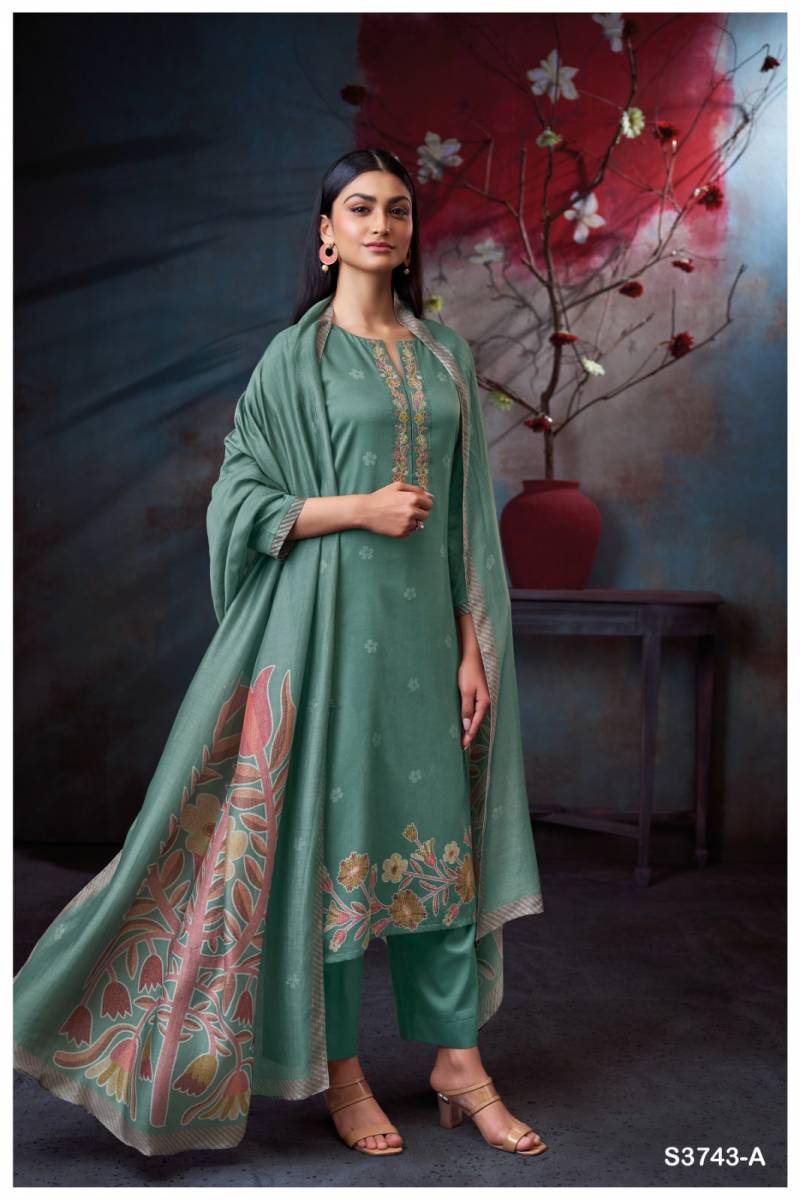 Ganga Heather Cotton Satin Printed Salwar Kameez