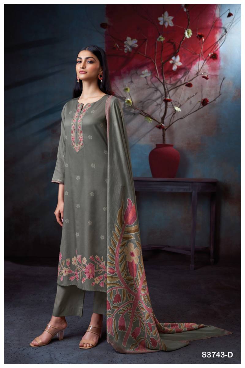 Ganga Heather Cotton Satin Printed Salwar Kameez