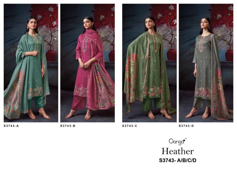 Ganga Heather Cotton Satin Printed Salwar Kameez
