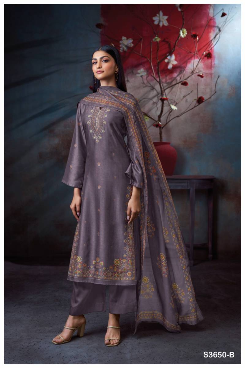 Ganga Avenly Bemberg Russian Silk Printed Salwar Kameez