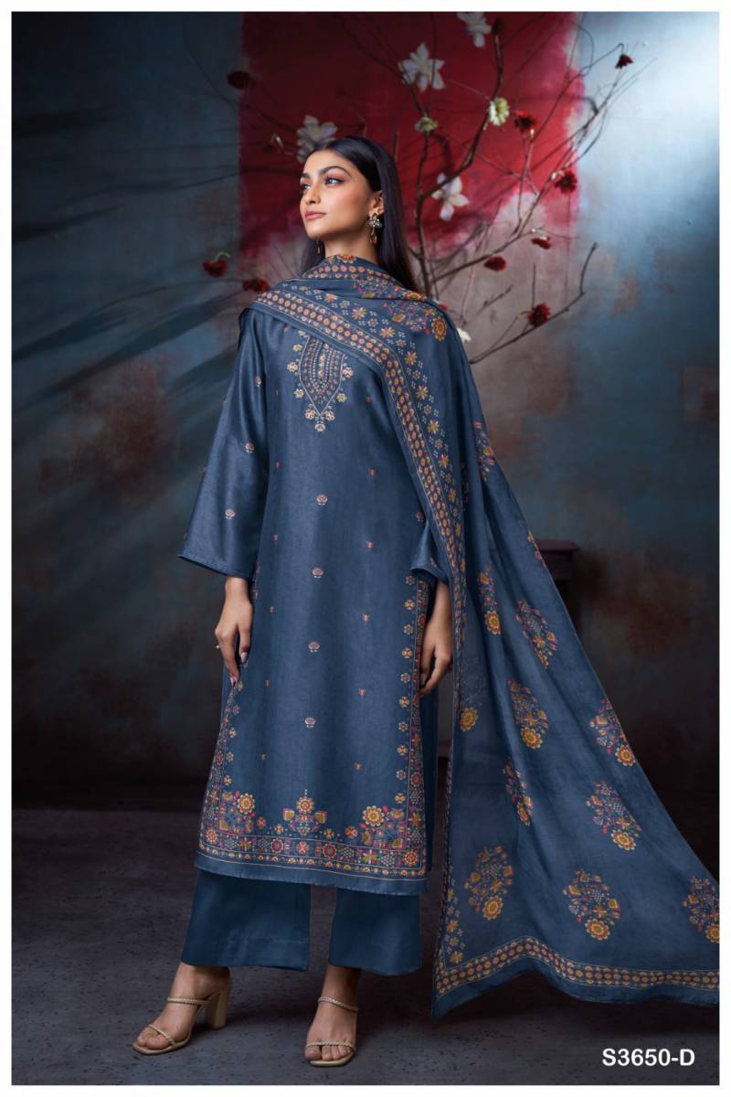 Ganga Avenly Bemberg Russian Silk Printed Salwar Kameez