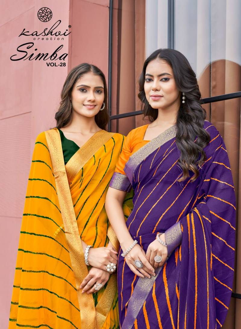 Kashvi Simba Vol 28 Georgette Lehariya Printed Saree