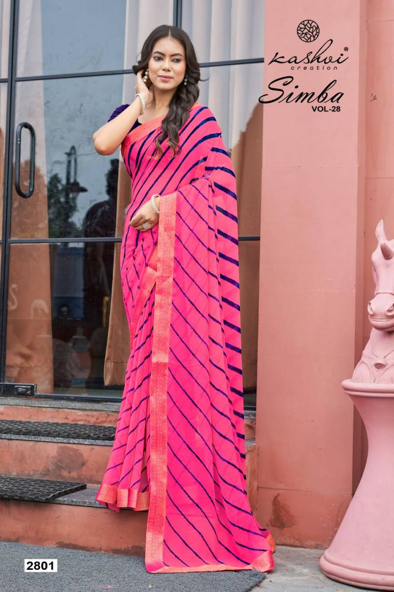 Kashvi Simba Vol 28 Georgette Lehariya Printed Saree