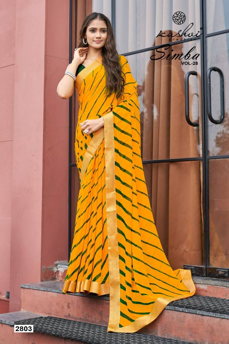 Kashvi Simba Vol 28 Georgette Lehariya Printed Saree