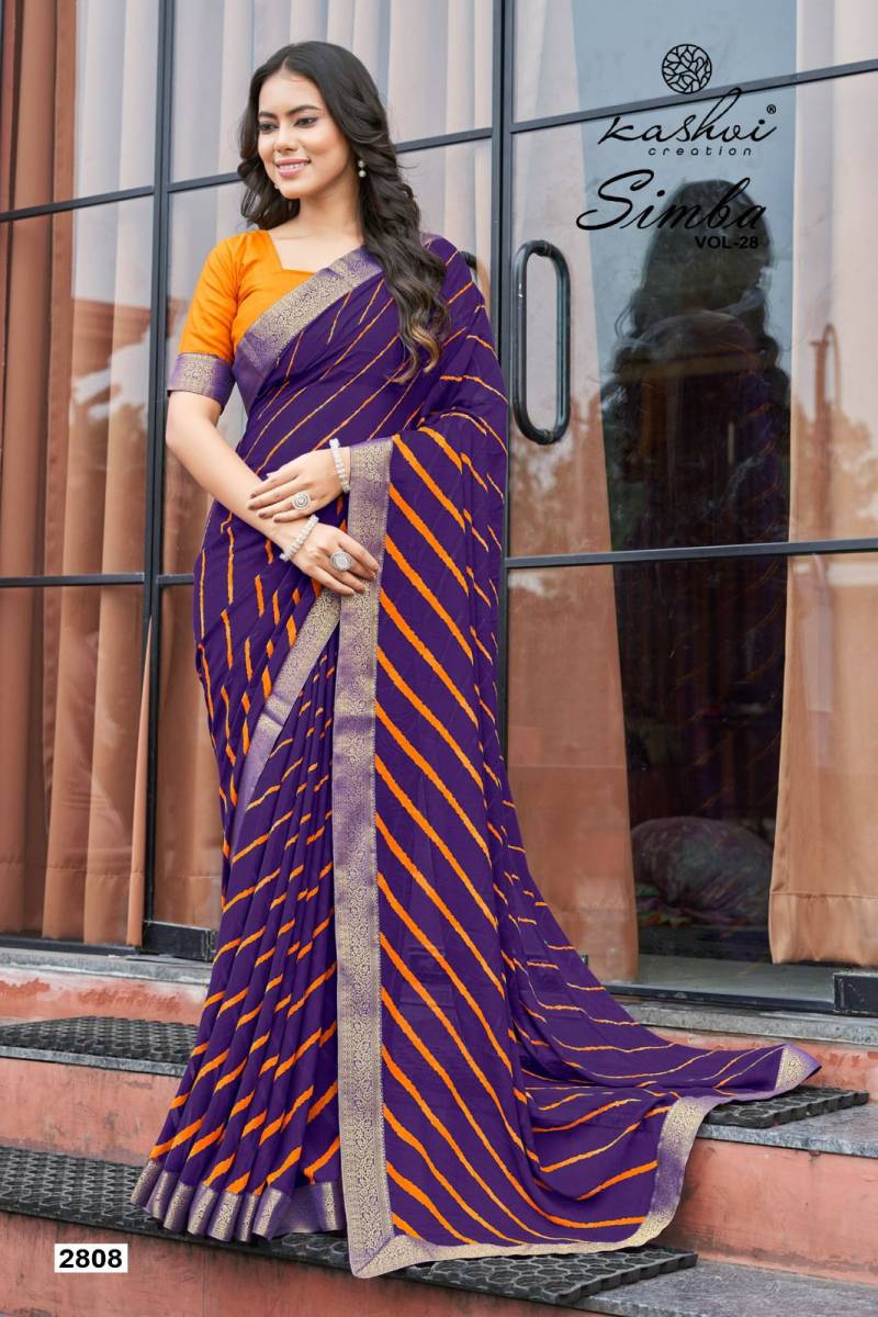 Kashvi Simba Vol 28 Georgette Lehariya Printed Saree