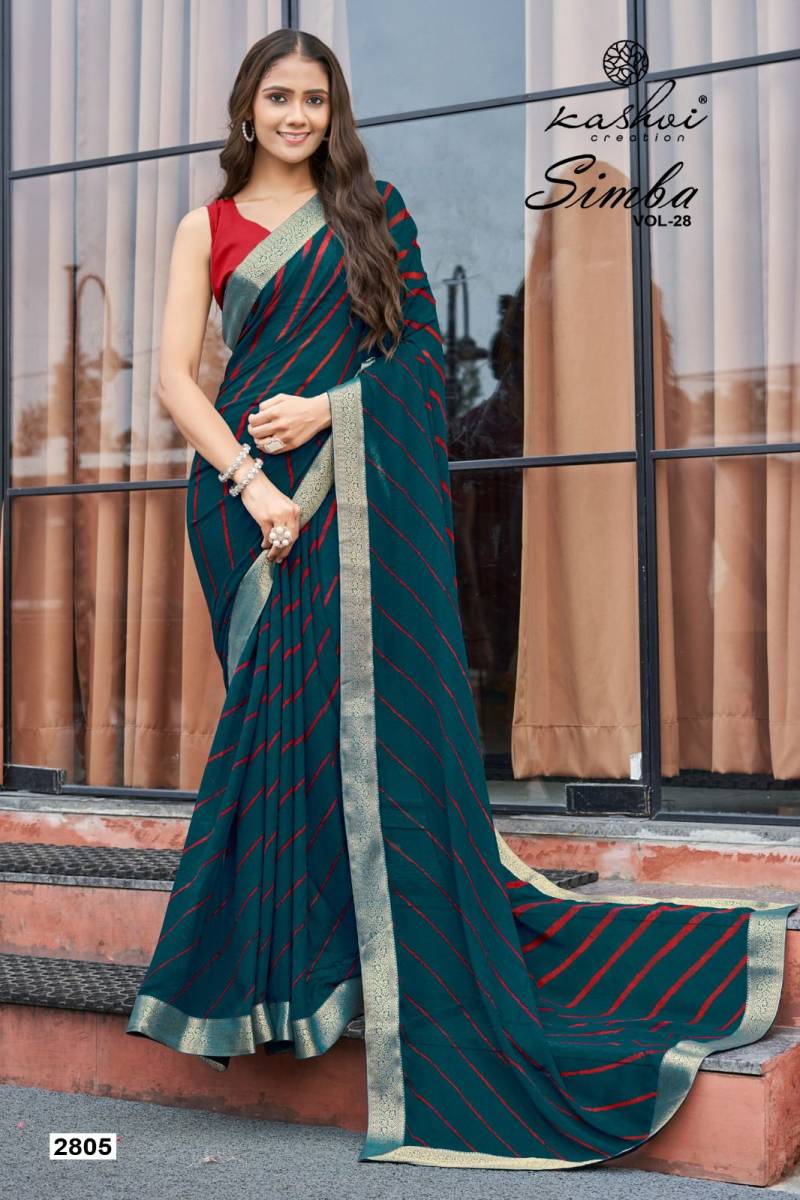 Kashvi Simba Vol 28 Georgette Lehariya Printed Saree