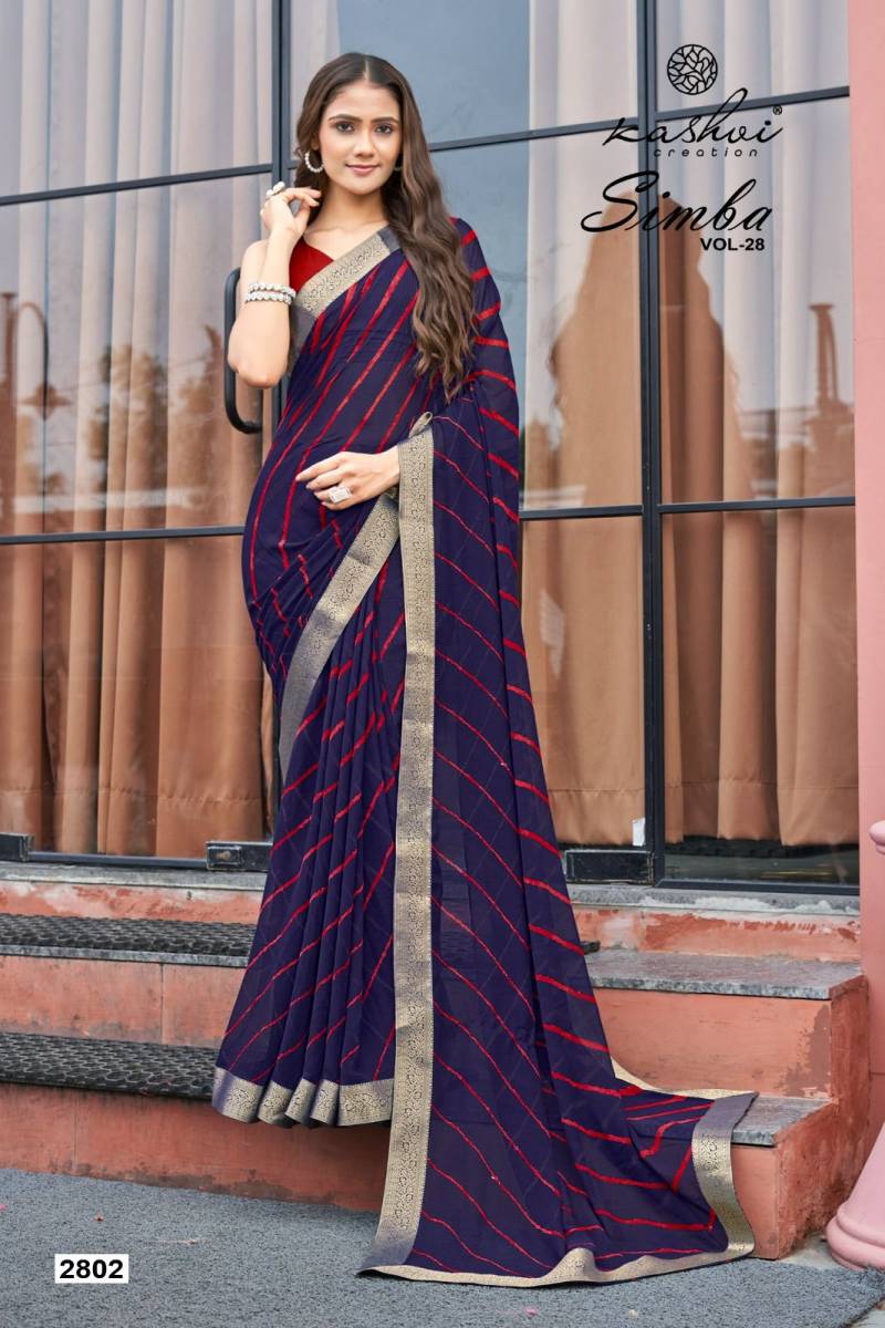 Kashvi Simba Vol 28 Georgette Lehariya Printed Saree