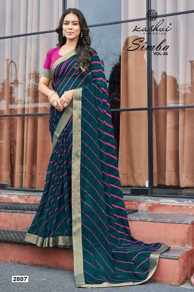 Kashvi Simba Vol 28 Georgette Lehariya Printed Saree