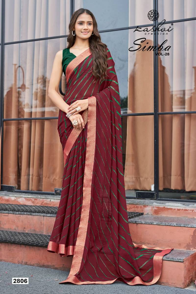 Kashvi Simba Vol 28 Georgette Lehariya Printed Saree