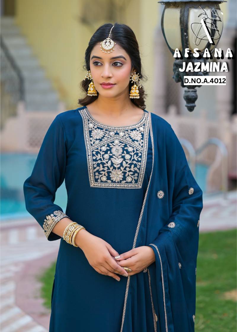 Afsana Jazmina Italian Shimmer Readymade Suit