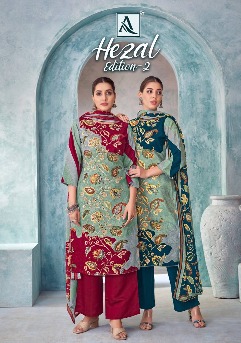 Alok Hezal Edition 2 Viscose Rayon Printed Dress Material