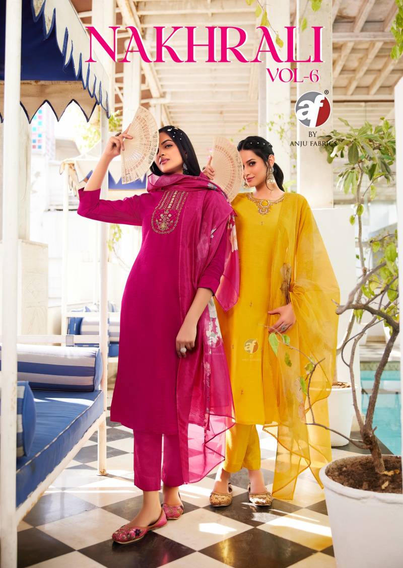 Af Nakhrali Vol 6 Modal Silk Kurti Bottom With Dupatta Collection
