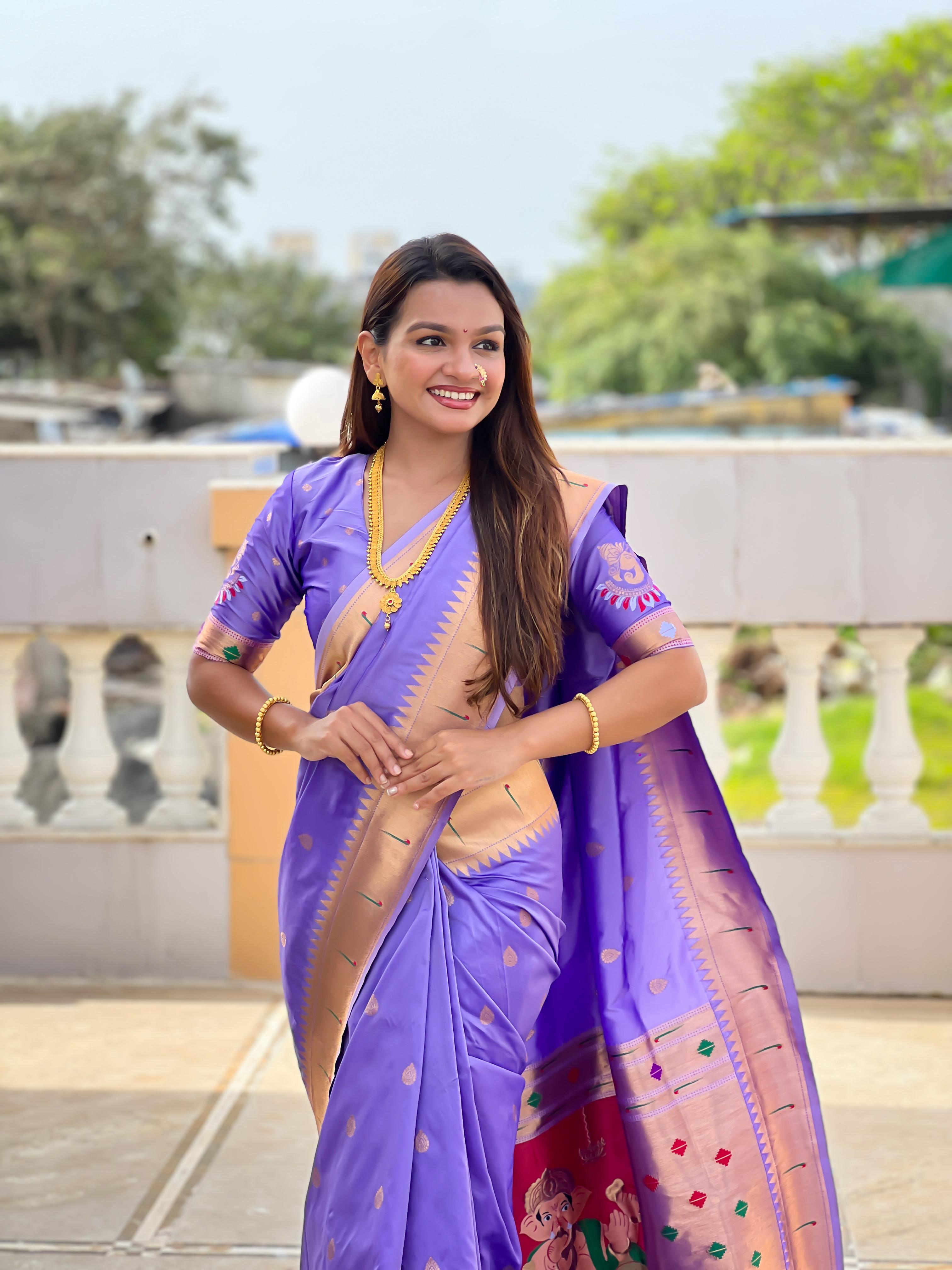Lekha MN Ganesh Paithani Pethani Silk Zari Weaving Saree
