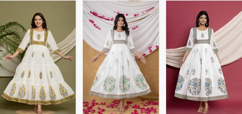 Naisha K 172 Vol 2 Mul Cotton Hand Block With Lining Kurti
