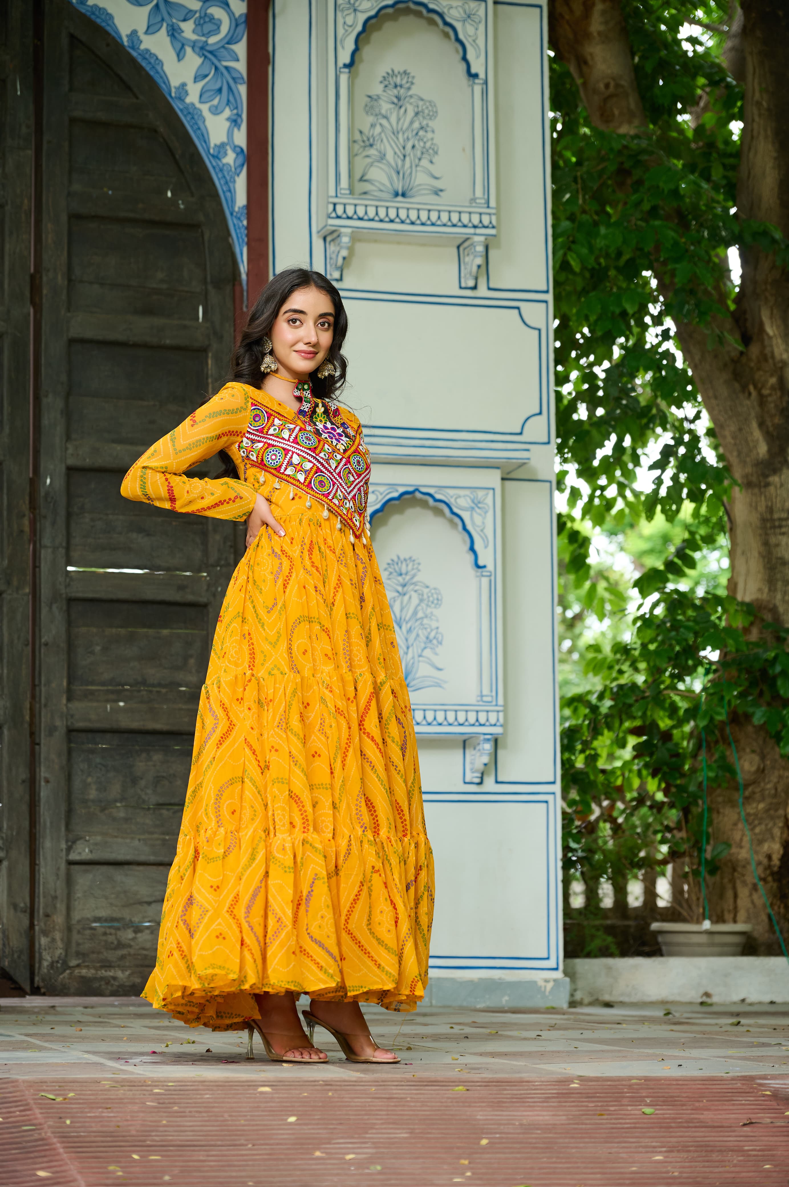 Lekha KA 1194 Faux Georgette Bandhani Printed Gown Collection
