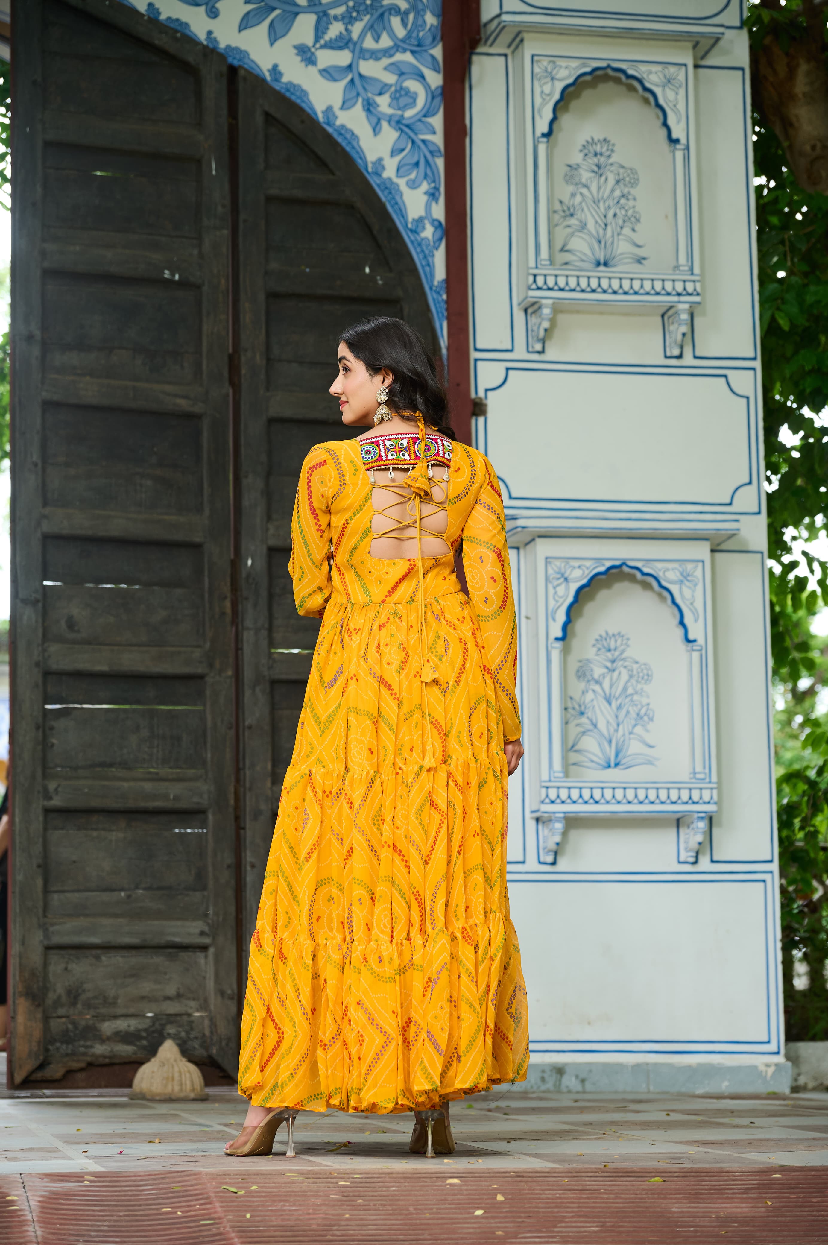 Lekha KA 1194 Faux Georgette Bandhani Printed Gown Collection