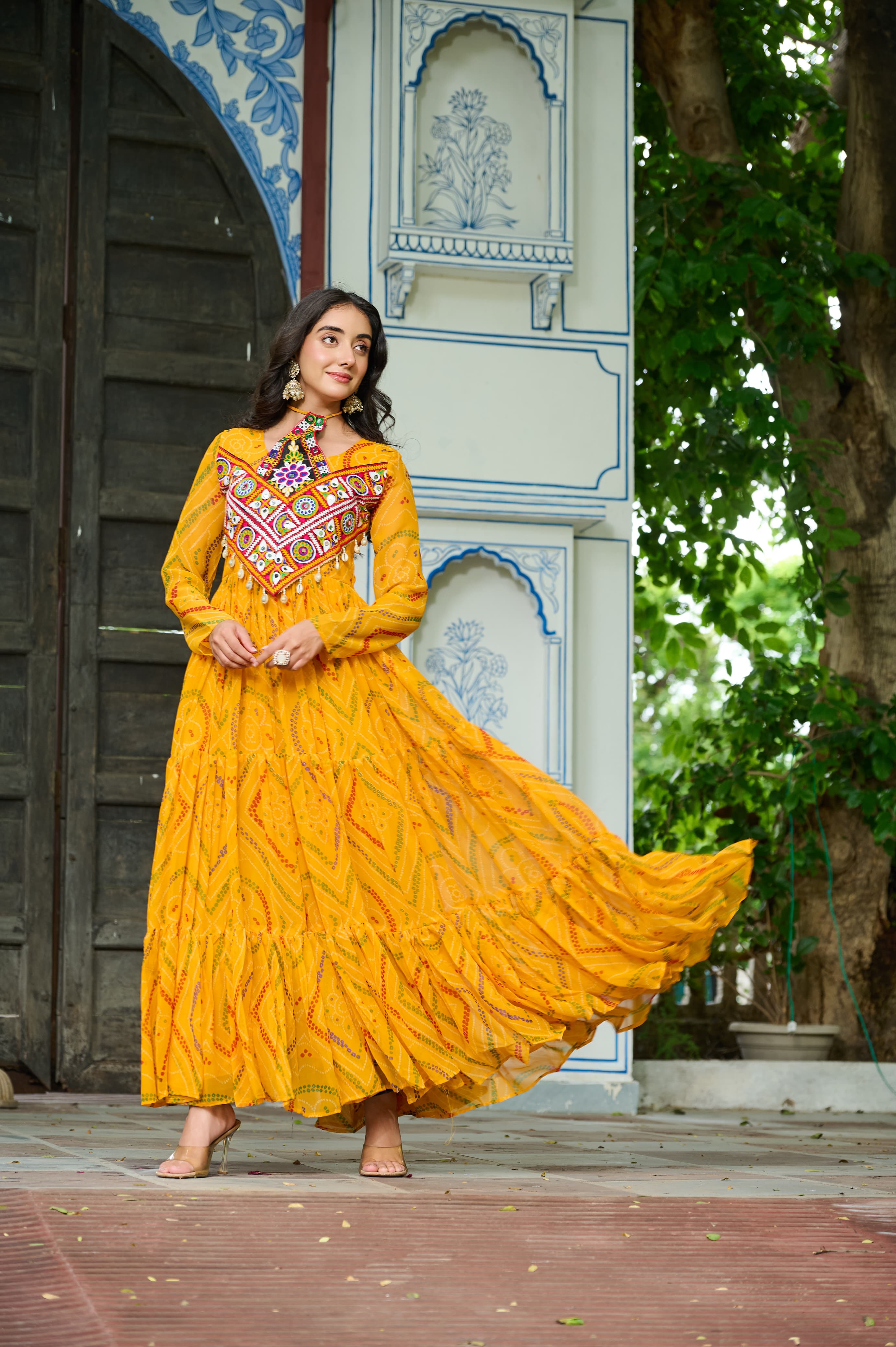 Lekha KA 1194 Faux Georgette Bandhani Printed Gown Collection
