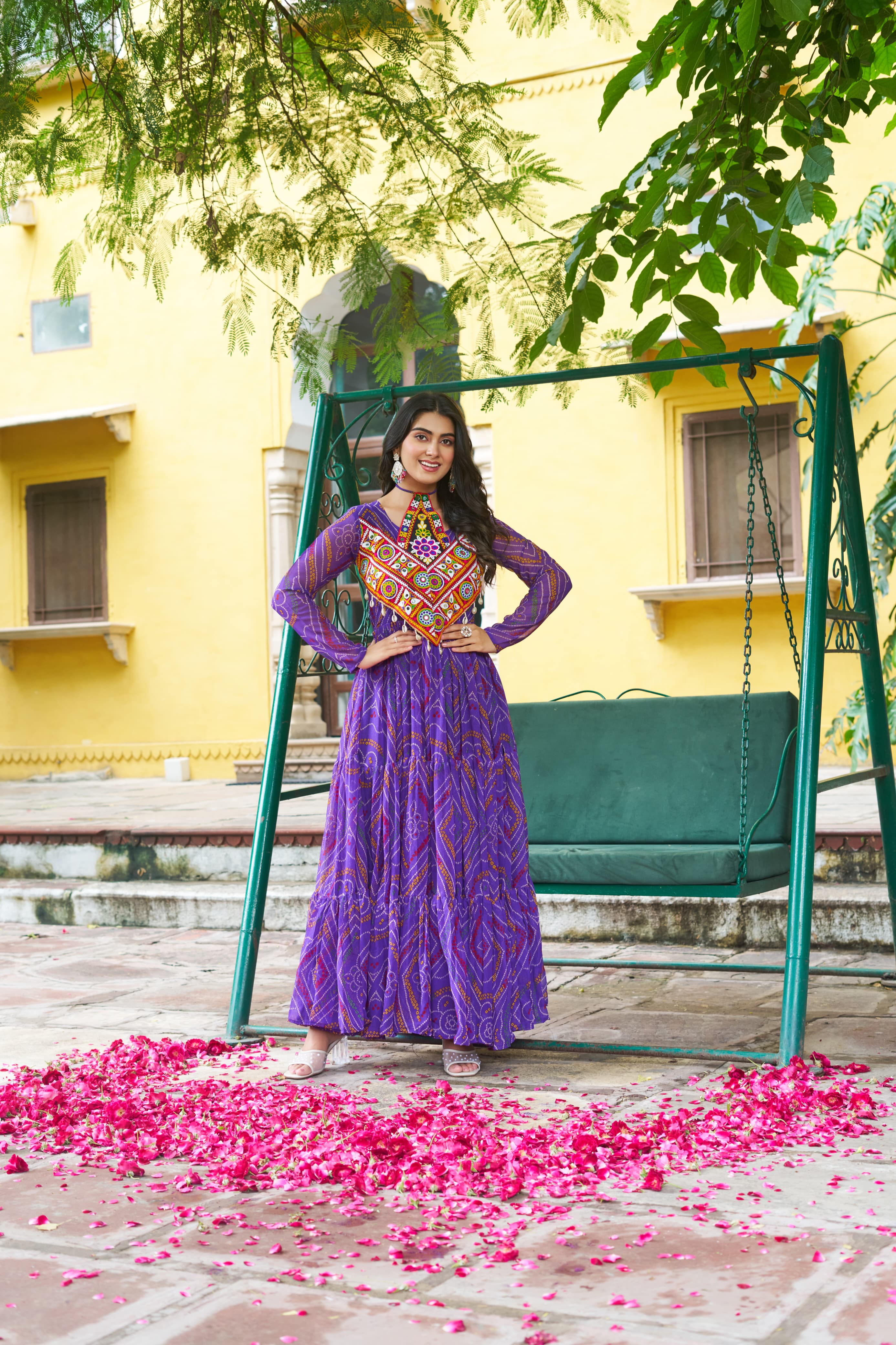 Lekha KA 1194 Faux Georgette Bandhani Printed Gown Collection
