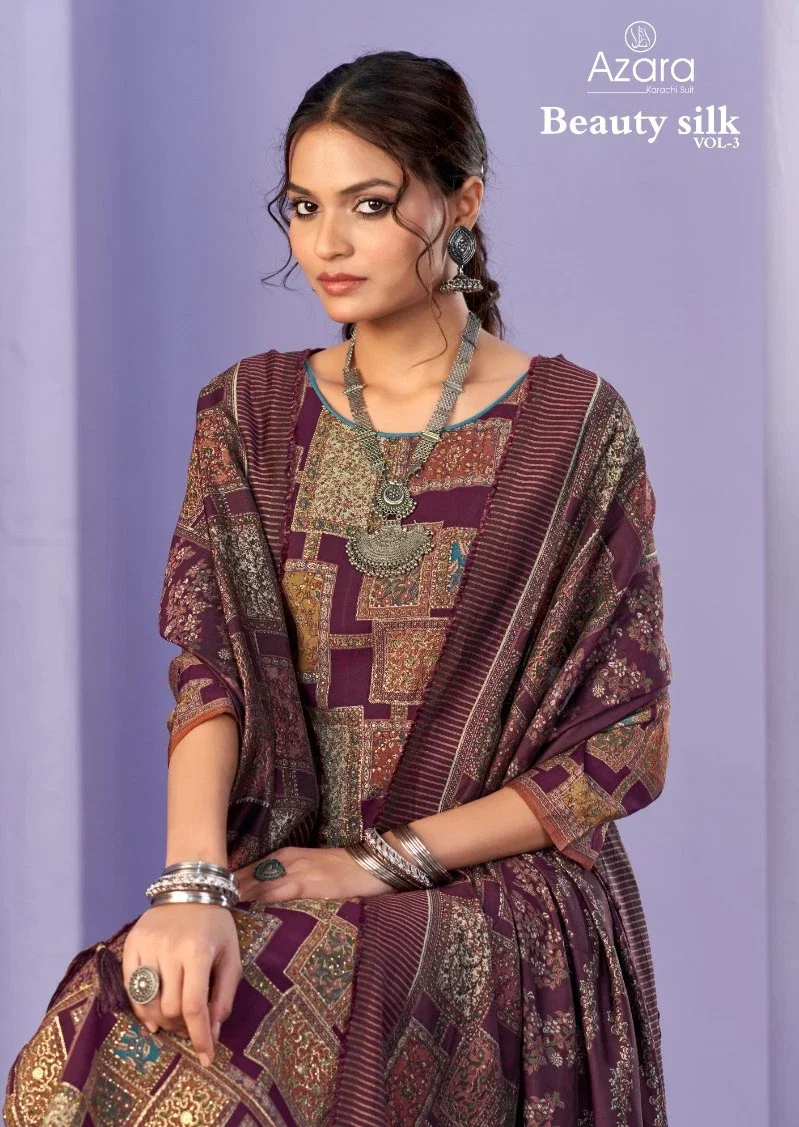Radhika Azara Beauty Silk Vol 3 Modal Maslin Printed Dress Material