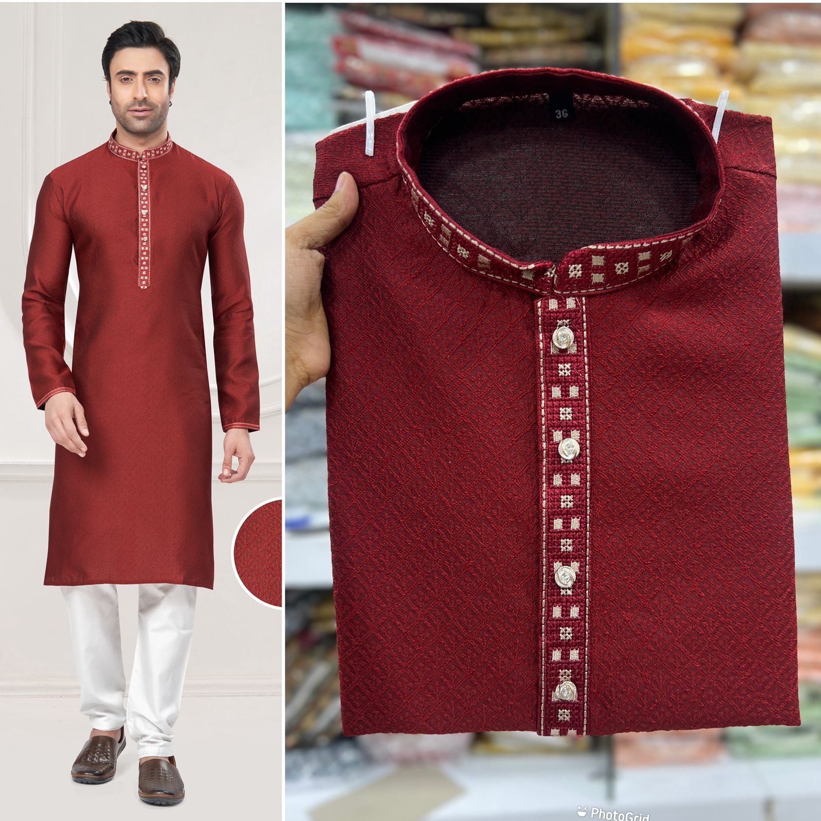 lekha LI Traditional Premium Heavy Silk Jacquard Embroidery Kurta Pyjama Collection