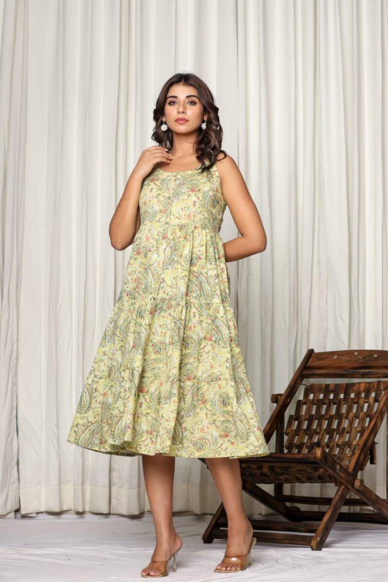 Naisha K 174 Vol 2 Cotton Casual Wear Midi Dress