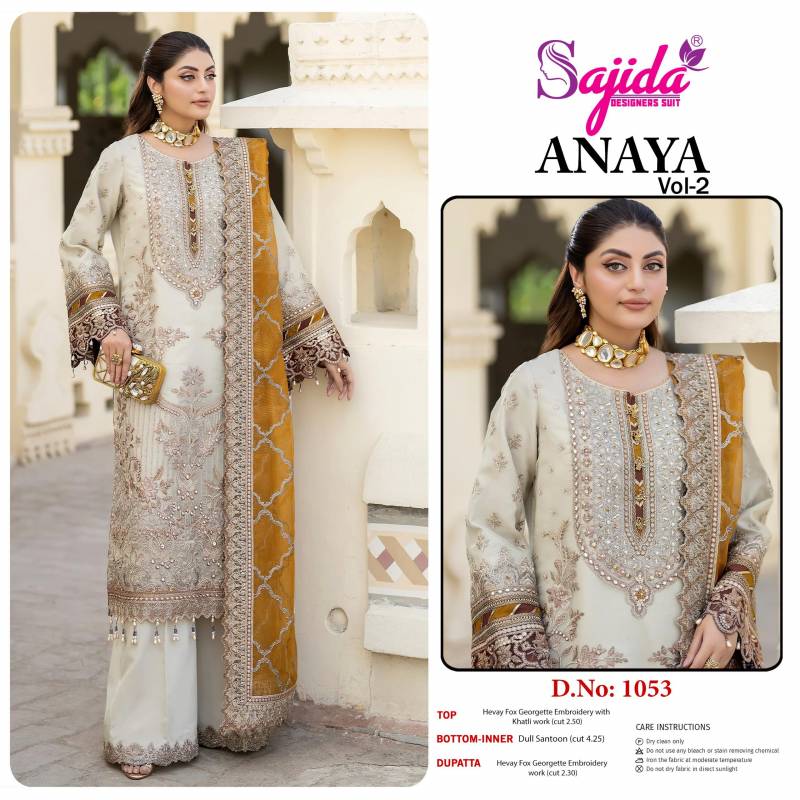 Sajida Anaya Vol 2 Georgette Pakistani Salwar Kameez