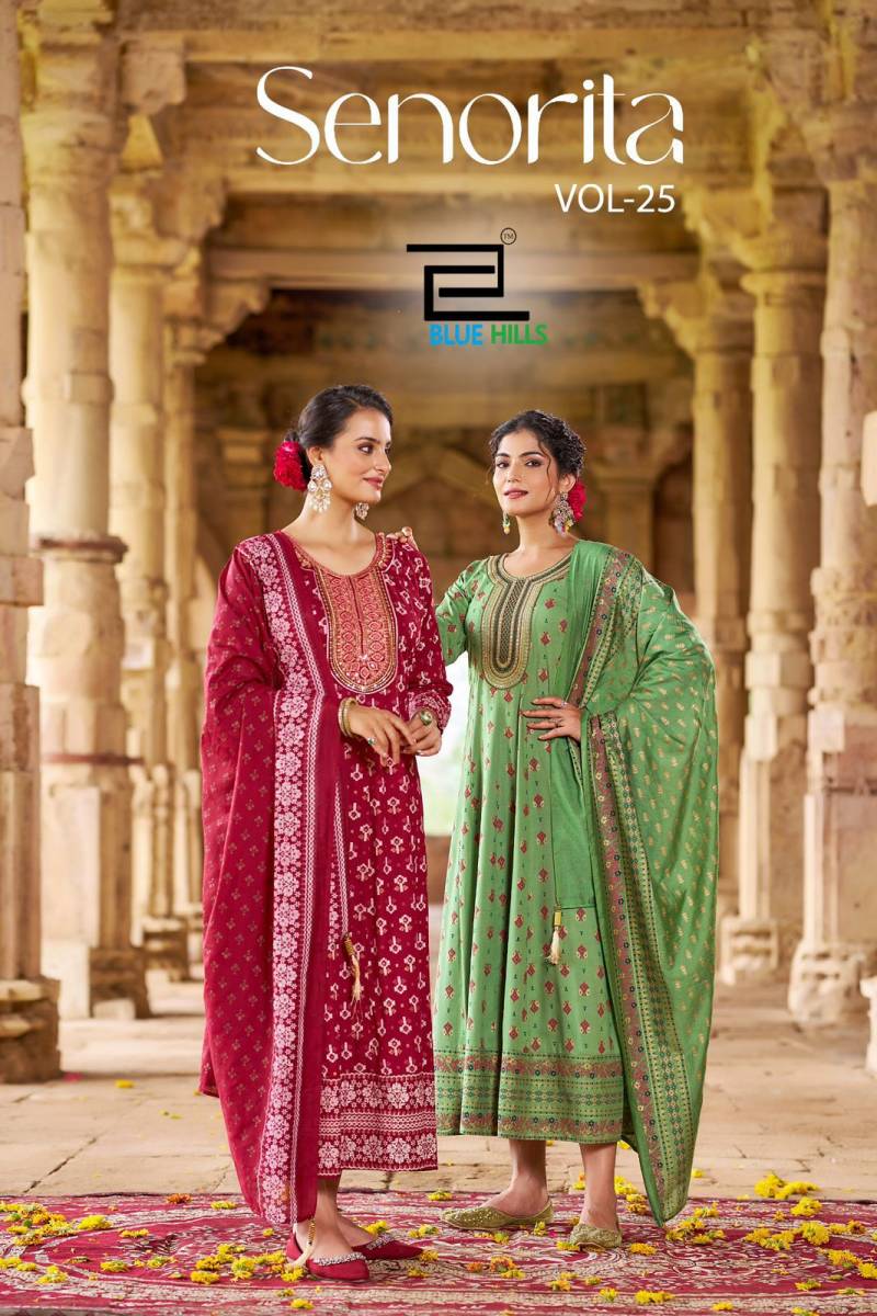 Blue Hills Senorita Vol 25 Anarkali Gown With Dupatta Collection