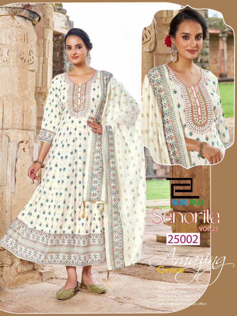 Blue Hills Senorita Vol 25 Anarkali Gown With Dupatta Collection