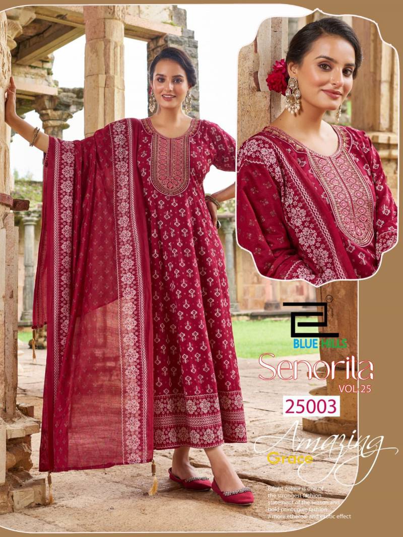 Blue Hills Senorita Vol 25 Anarkali Gown With Dupatta Collection