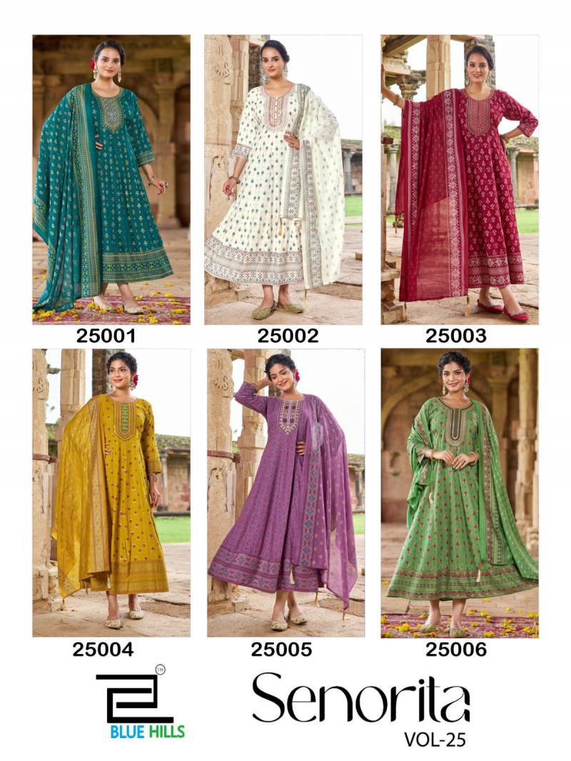 Blue Hills Senorita Vol 25 Anarkali Gown With Dupatta Collection
