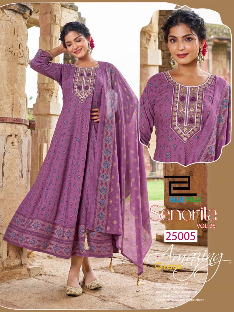 Blue Hills Senorita Vol 25 Anarkali Gown With Dupatta Collection