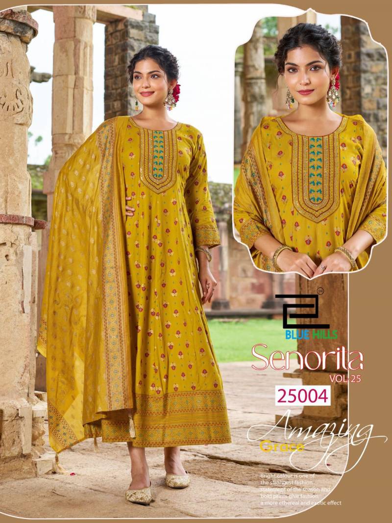 Blue Hills Senorita Vol 25 Anarkali Gown With Dupatta Collection