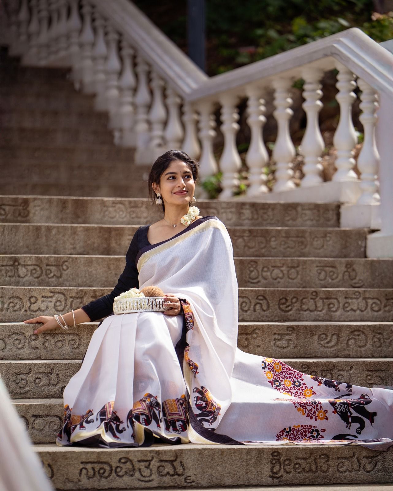 Aab Madhur Hathi Heavy  lilen saree with hathi digital print Saree Collection