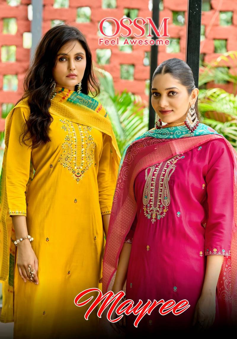 Ossm Mayree Designer Roman Silk Kurti Sets Collection