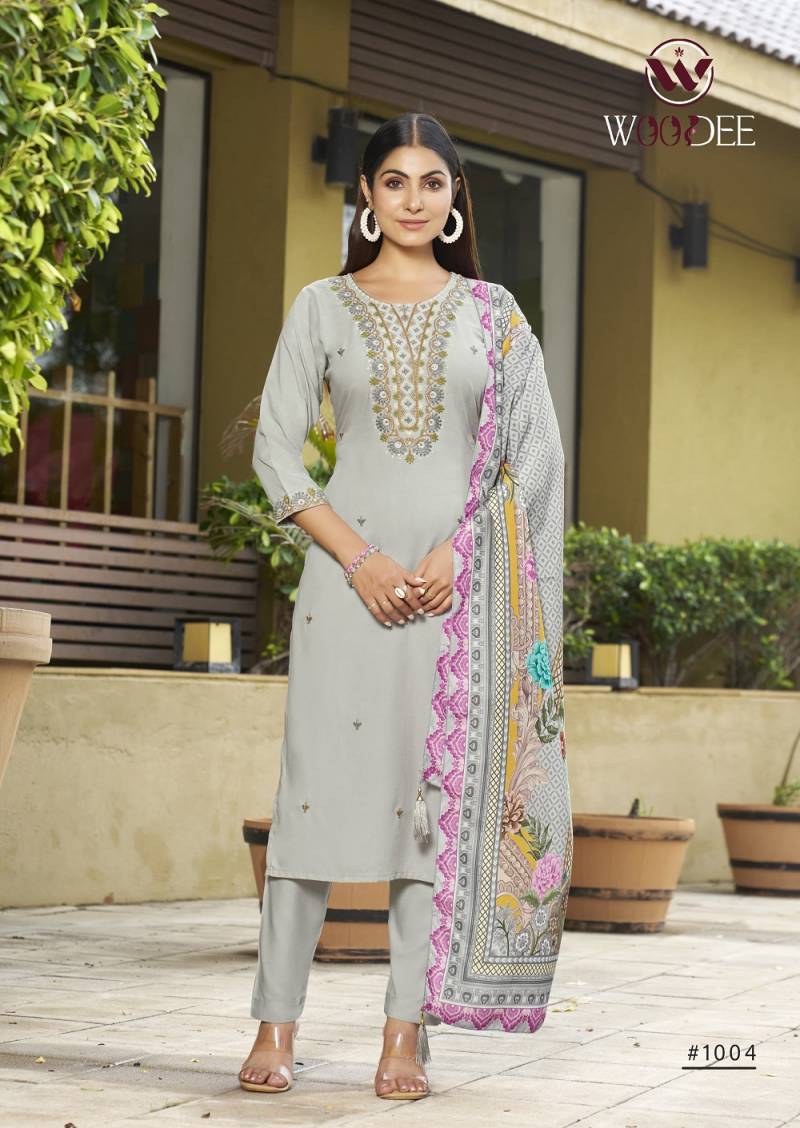 Woodee Apsara Rayon Printed Kurti Sets Collection
