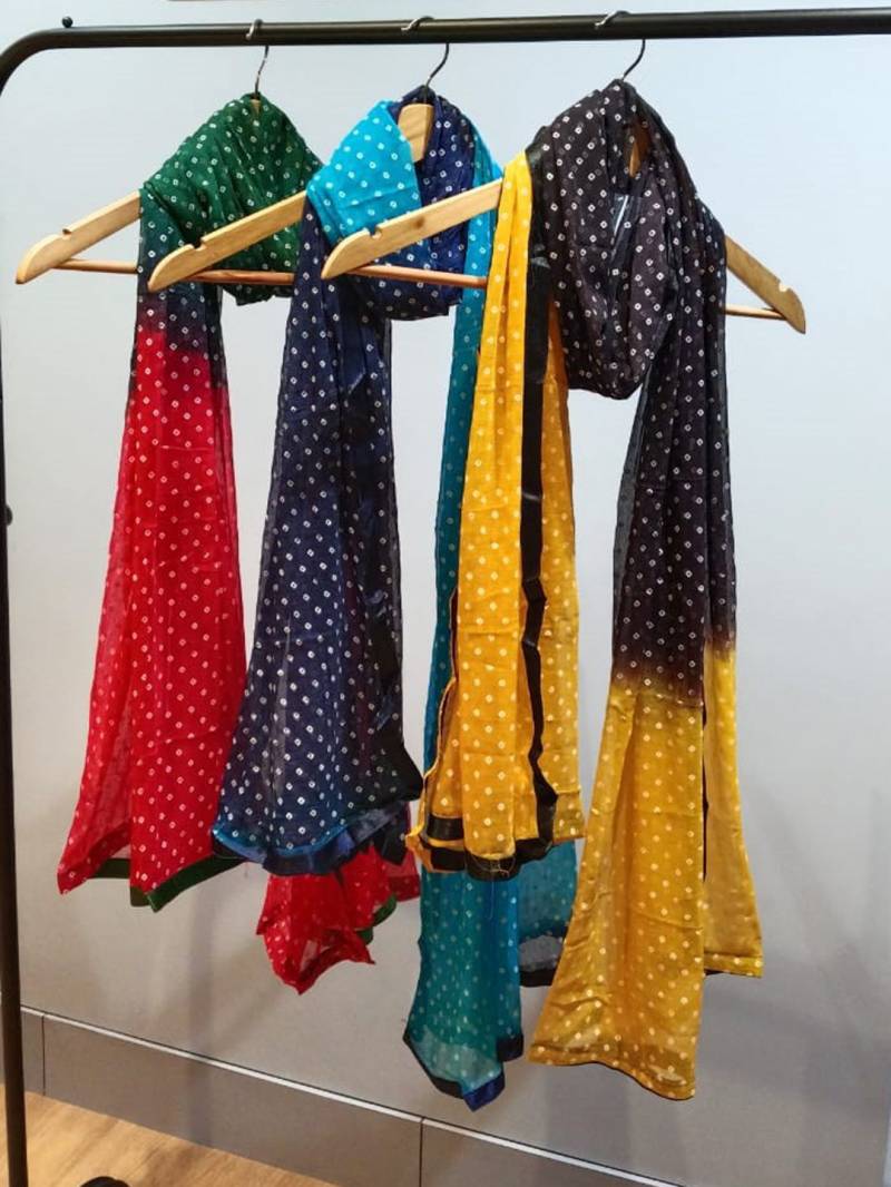 Bandhani Nazneen with Batik Print Dupatta Collection