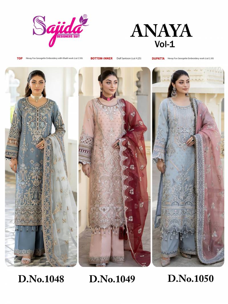 Sajida Anaya Vol 1 Georgette Pakistani Salwar Kameez